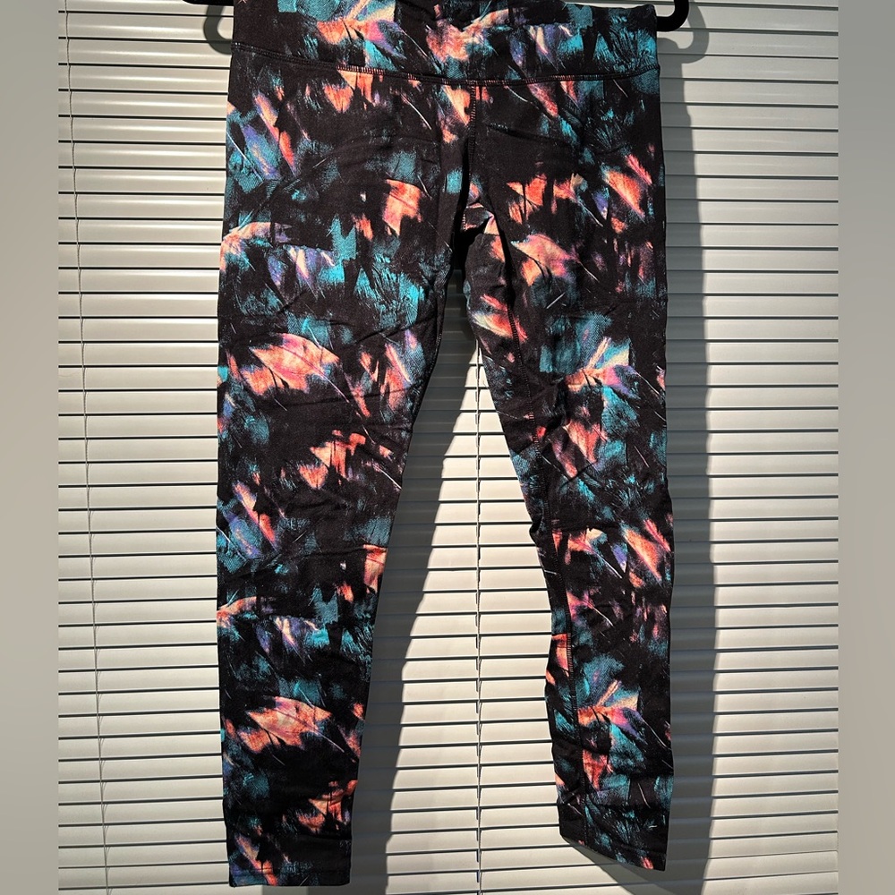 Paint strokes black leggings